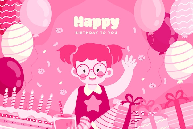 Vecteur gratuit fond d'anniversaire hyper rose