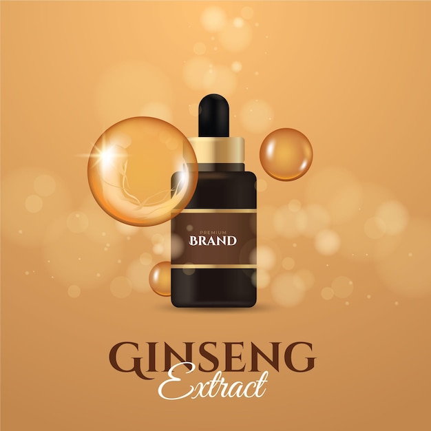 Vecteur gratuit fond d'annonce de ginseng réaliste