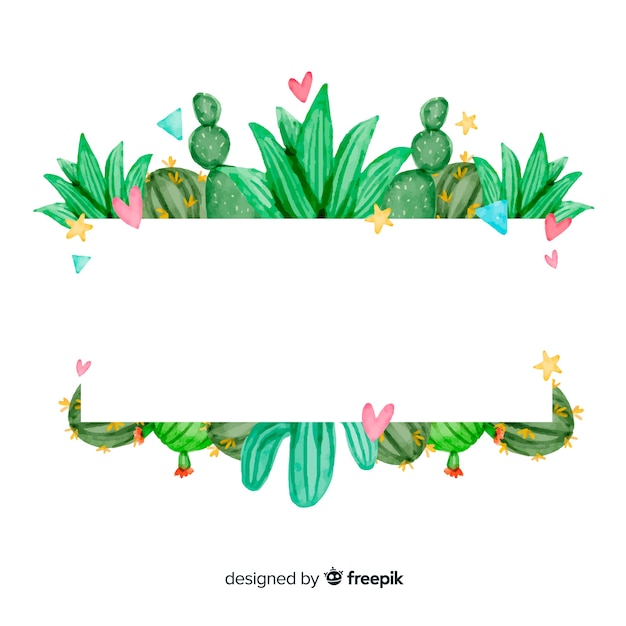 Fond aquarelle de cactus