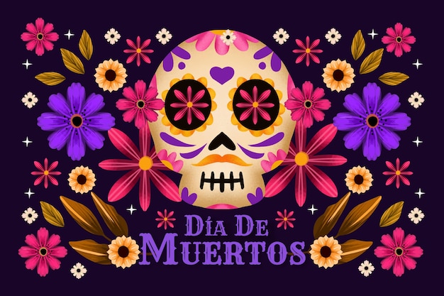 Fond Aquarelle Dia De Muertos