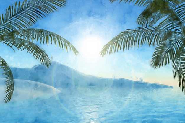 Fond aquarelle été tropical
