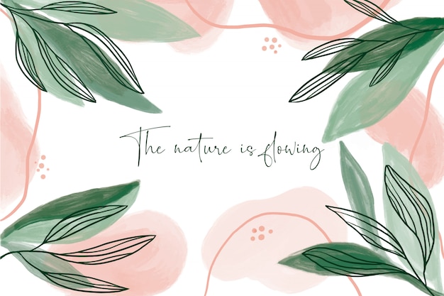 Fond aquarelle moderne avec des feuilles