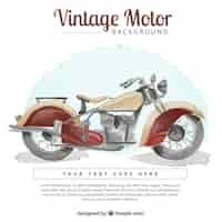 Vecteur gratuit fond d'aquarelle moto vintage