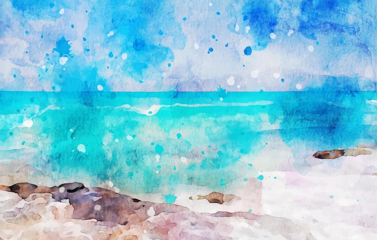 Vecteur gratuit fond aquarelle paysage élégant