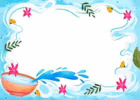 Vecteur gratuit fond aquarelle pour la célébration du festival de l'eau de songkran
