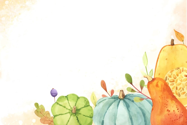 Vecteur gratuit fond aquarelle pour la célébration du jour de thanksgiving