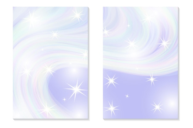 Fond arc-en-ciel de licorne. ciel holographique de couleur pastel. motif sirène hologramme lumineux aux couleurs de princesse. illustration vectorielle. toile de fond colorée dégradé unicorn fantasy avec maille arc-en-ciel.