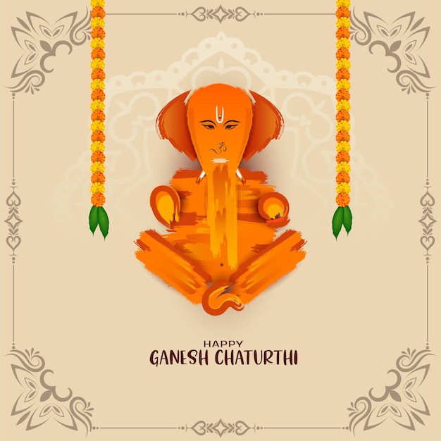 Fond Artistique Du Festival Culturel Indien Happy Ganesh Chaturthi