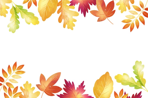 Fond d'automne aquarelle avec des feuilles