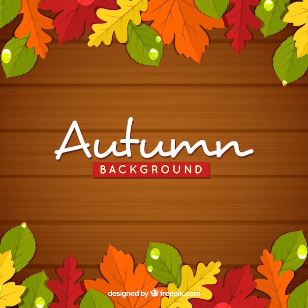 Vecteur gratuit fond d'automne avec des feuilles colorées
