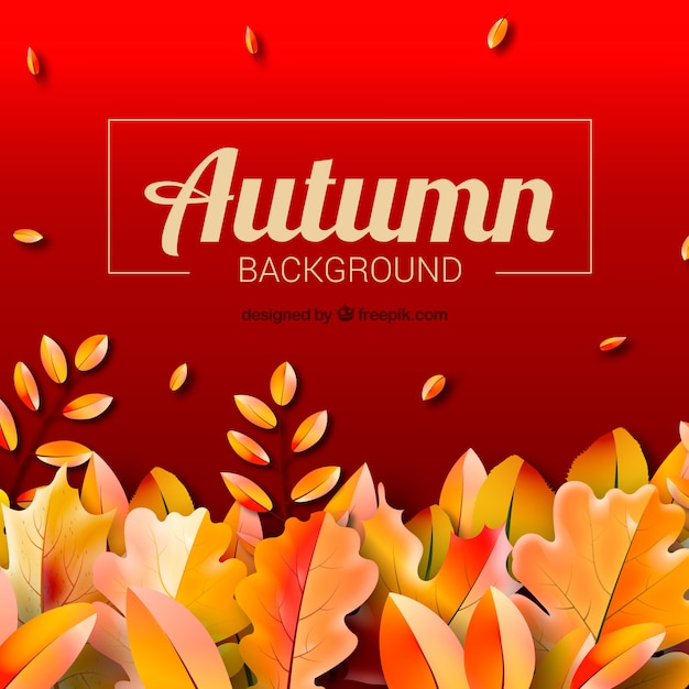 Vecteur gratuit fond d'automne avec des feuilles