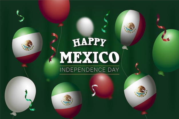 Fond de ballon de fête de l'indépendance du Mexique