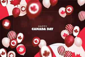 Vecteur gratuit fond de ballons dégradé de la fête du canada