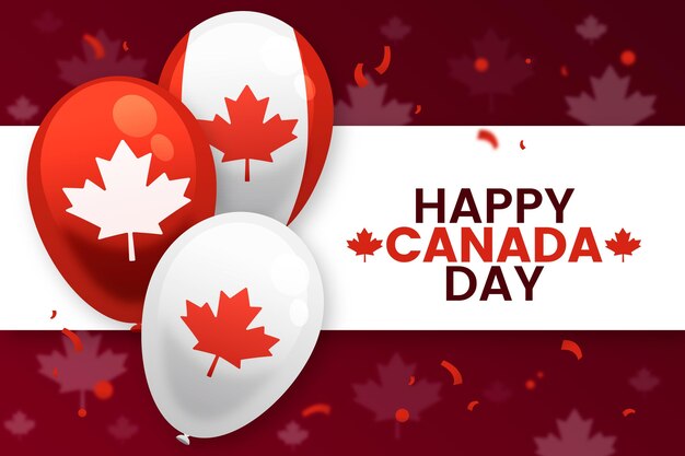 Fond de ballons dégradé de la fête du canada