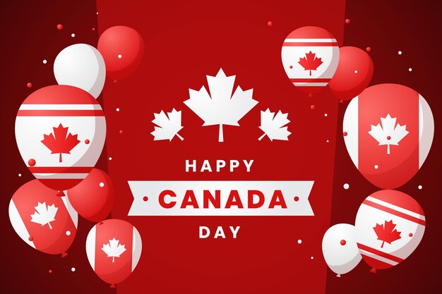 Fond de ballons dégradé de la fête du canada