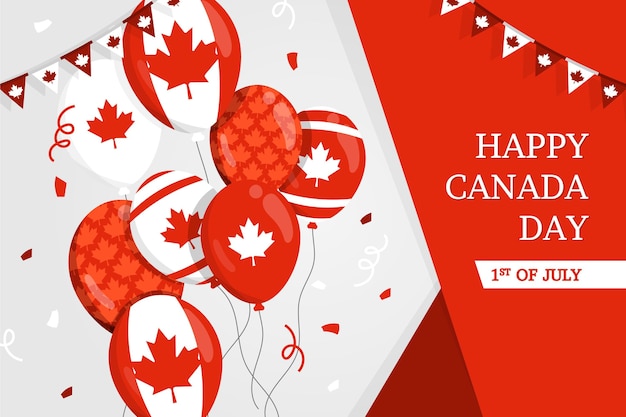 Vecteur gratuit fond de ballons de la fête du canada