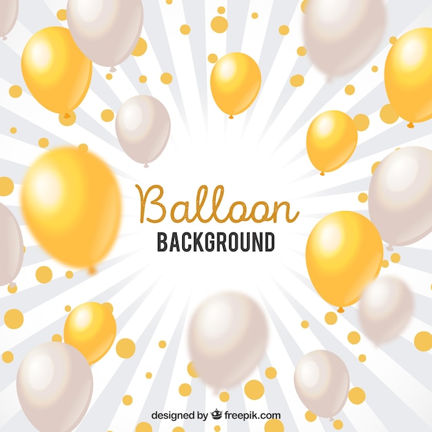 Fond de ballons d'or et blanc pour célébrer