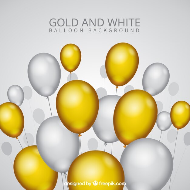 Fond de ballons d'or et gris pour célébrer