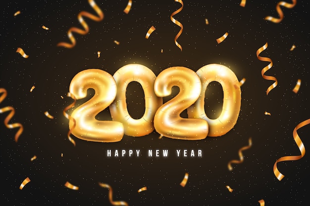 Fond De Ballons Réaliste Nouvel An 2020