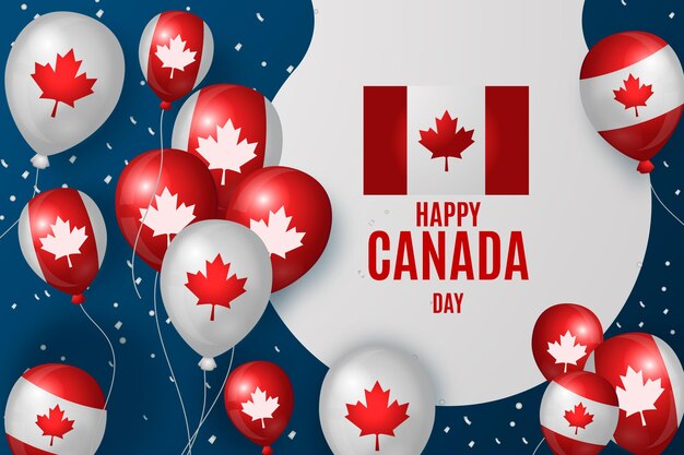 Fond de ballons réalistes de la fête du canada