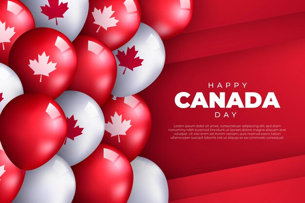 Fond de ballons réalistes de la fête du canada