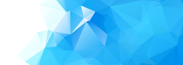 Fond de bannière de formes triangle bleu low poly moderne