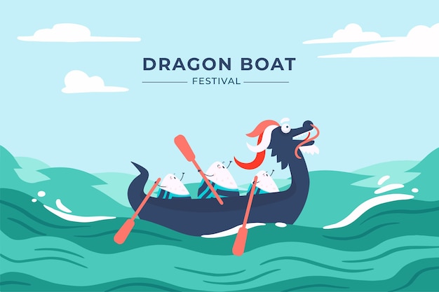 Fond De Bateau Dragon De Dessin Animé