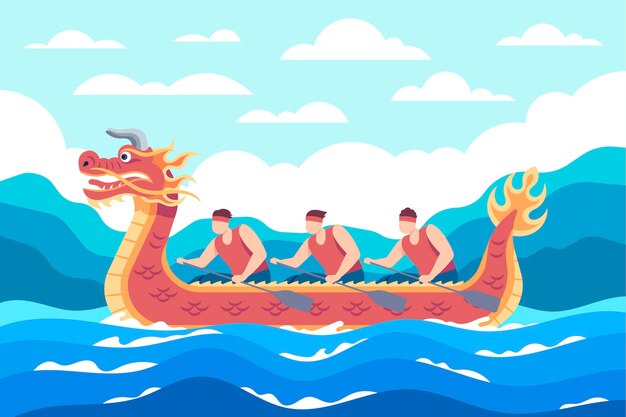 Fond de bateau dragon plat