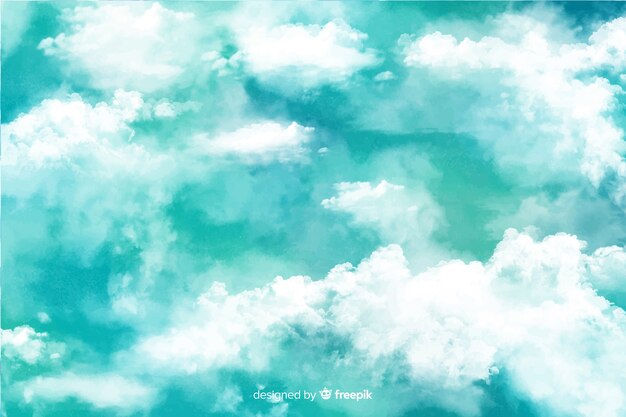 Fond de beaux nuages d'aquarelle