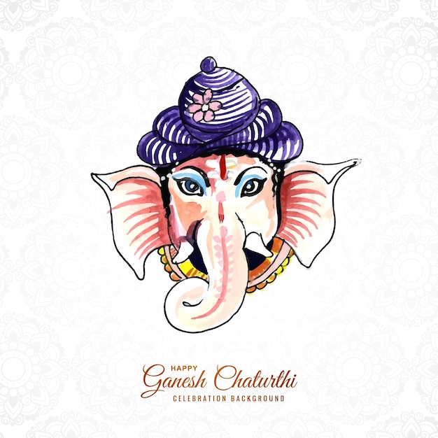 Fond De Belle Carte Ganesh Chaturthi Dessinés à La Main