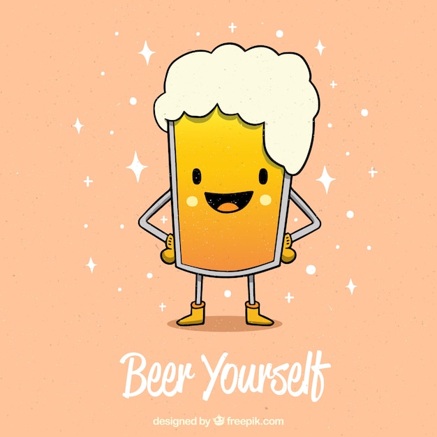 Vecteur gratuit fond de bière dessiné à la main