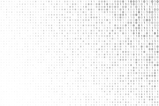 Fond blanc numérique avec des numéros de code binaire