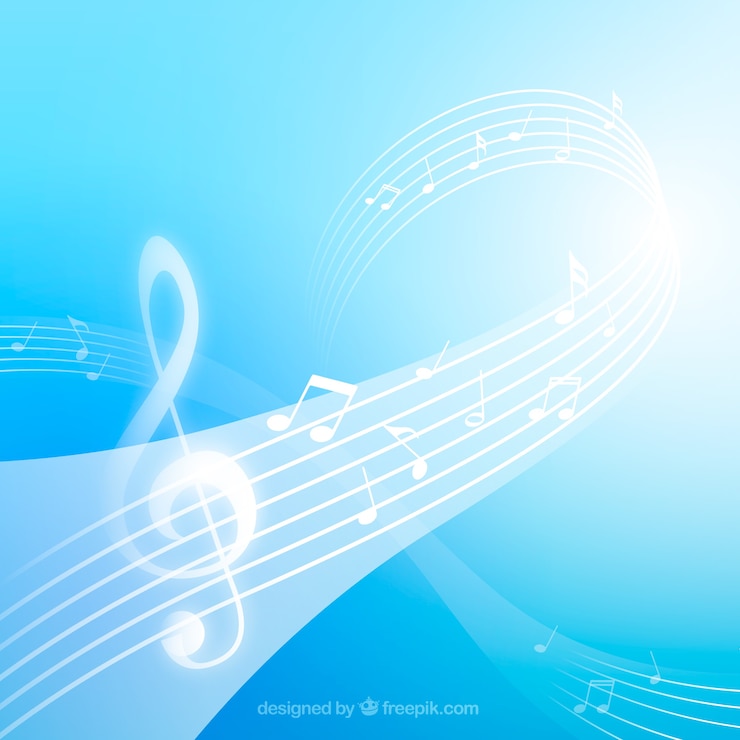 Vecteur gratuit fond bleu pentagramme avec clef triple