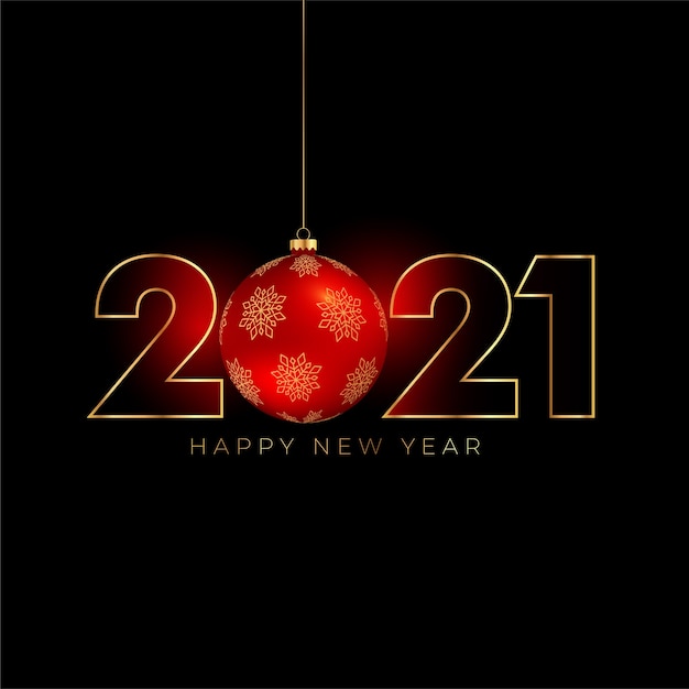 Vecteur gratuit fond de bonne année 2021 avec boule de noël