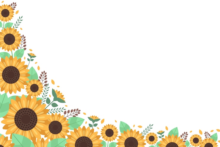 Vecteur gratuit fond de bordure de tournesol fleuri