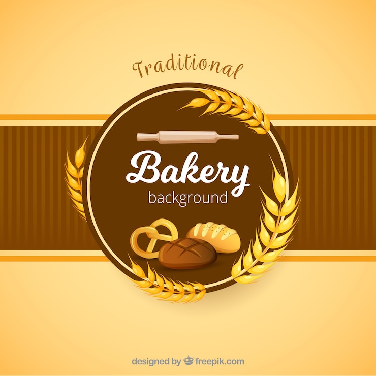 Vecteur gratuit fond de boulangerie dans un style plat
