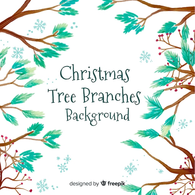 Vecteur gratuit fond de branches d'arbres de noël