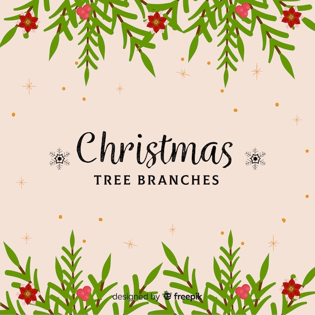 Vecteur gratuit fond de branches d'arbres de noël