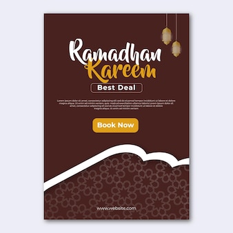 Fond de brochure et d'affiche marron ramadhan