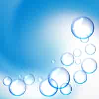 Vecteur gratuit fond de bulles d'eau brillante sur fond bleu