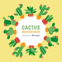 Vecteur gratuit fond de cactus dessiné à la main