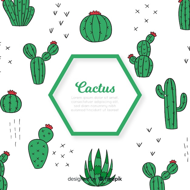 Vecteur gratuit fond de cactus hexagonal