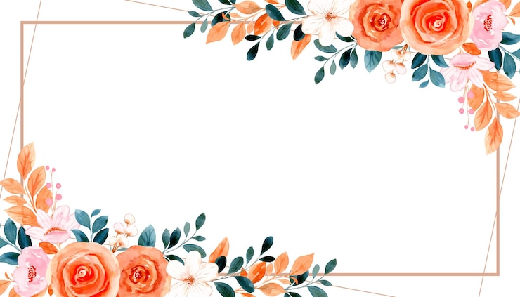 Vecteur gratuit fond de cadre aquarelle fleur rose orange
