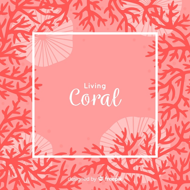 Fond De Cadre Corail Dessiné à La Main