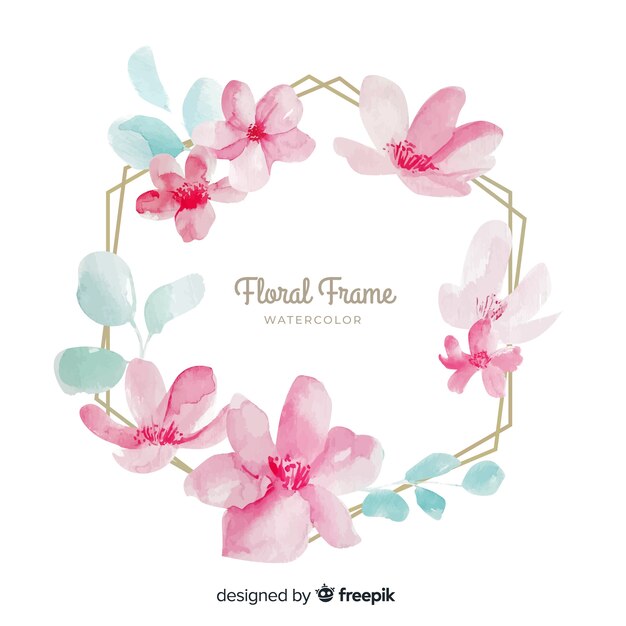 Fond de cadre floral aquarelle