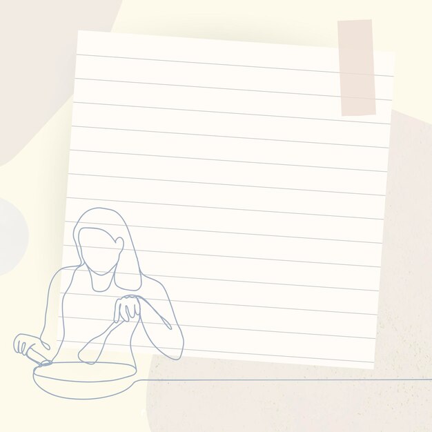 Fond de cadre de papier à lettres mignon, illustration d'art en ligne, vecteur de conception beige simple