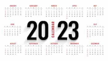 Vecteur gratuit fond de calendrier de bureau 2023 en style pleine page