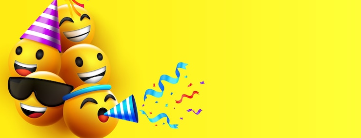 Vecteur gratuit fond de caractère émoticône emoji ou fond de nouvel an