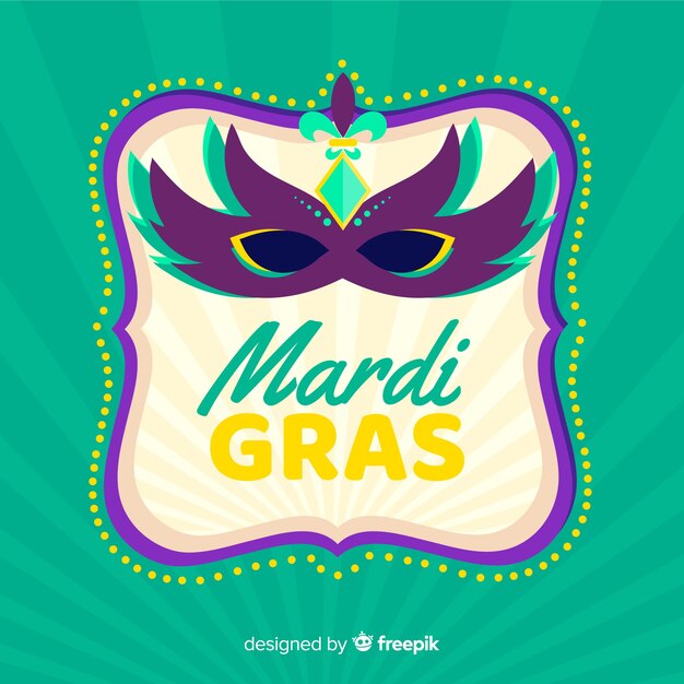 Vecteur gratuit fond de carnaval plat mardi gras