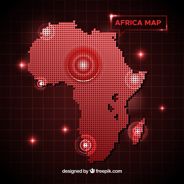 Fond de carte de l&#39;Afrique avec des points